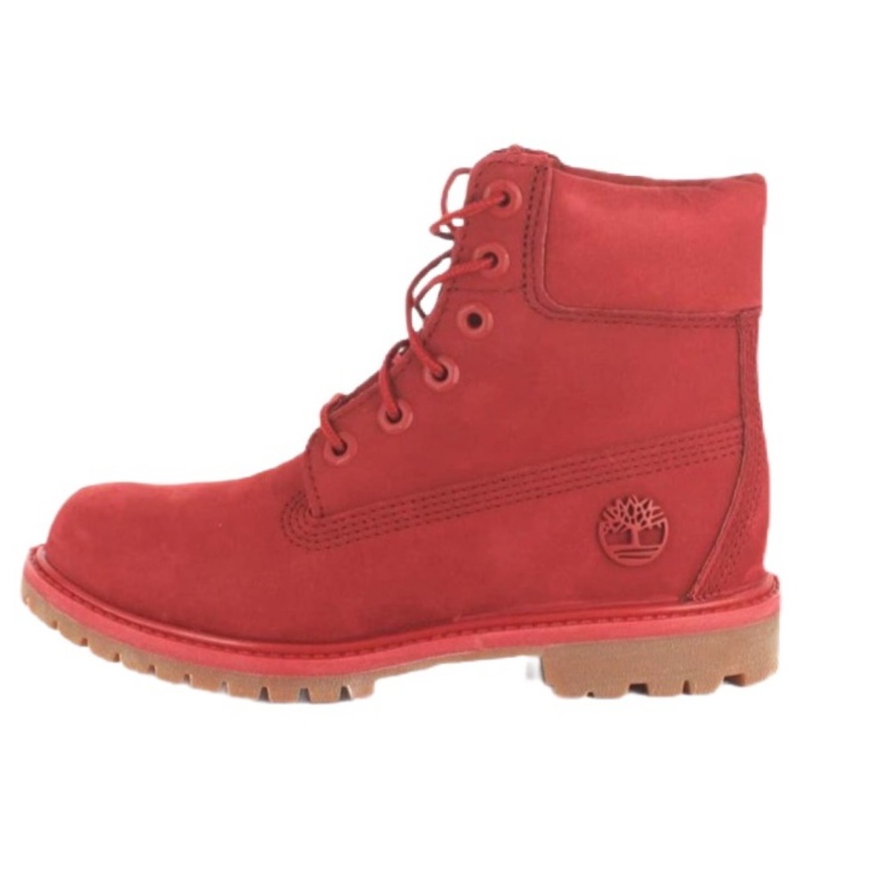 Timberland Women Red Limited Release Premium Leather Waterproof Boots sz 8.5